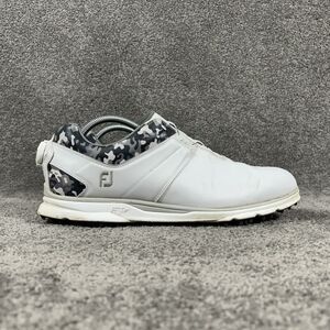 FootJoy Pro/SL BOA Men's Size 11 M Carbon White Leather Spiked Golf Shoes Used